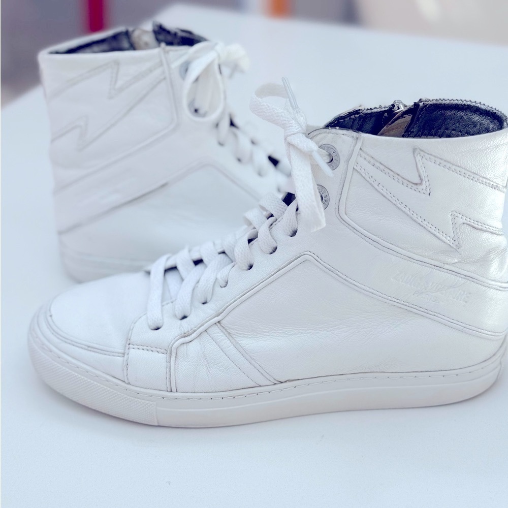 Zadig & Voltaire Women's White High Flash High-Top Platform Sneakers - Picture 4 of 15